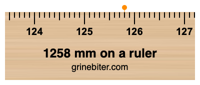 1258 mm on a ruler Where is 1258 millimeters on a ruler