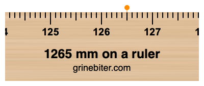 1265 mm on a ruler Where is 1265 millimeters on a ruler