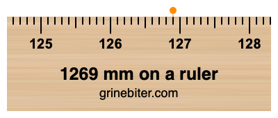 1269 mm on a ruler Where is 1269 millimeters on a ruler