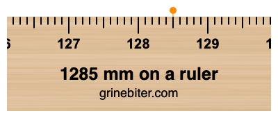 1285 mm on a ruler Where is 1285 millimeters on a ruler