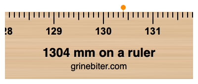 1304 mm on a ruler Where is 1304 millimeters on a ruler