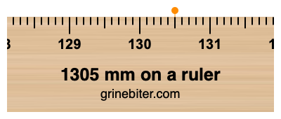 1305 mm on a ruler Where is 1305 millimeters on a ruler