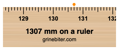 1307 mm on a ruler Where is 1307 millimeters on a ruler