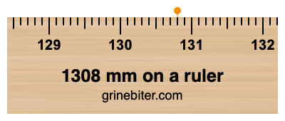 1308 mm on a ruler Where is 1308 millimeters on a ruler