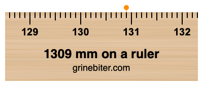 1309 mm on a ruler Where is 1309 millimeters on a ruler