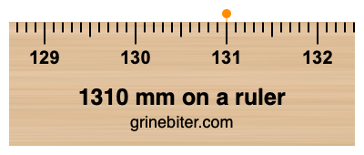 1310 mm on a ruler Where is 1310 millimeters on a ruler