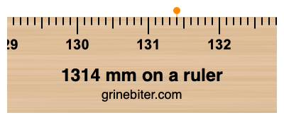 1314 mm on a ruler Where is 1314 millimeters on a ruler