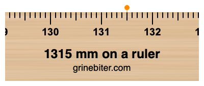 1315 mm on a ruler Where is 1315 millimeters on a ruler