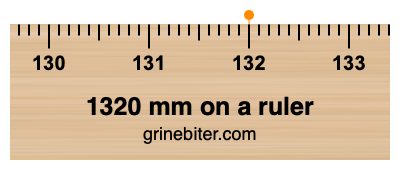 1320 mm on a ruler Where is 1320 millimeters on a ruler