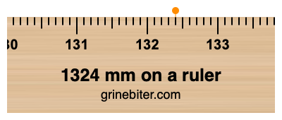 1324 mm on a ruler Where is 1324 millimeters on a ruler