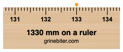 1330 mm on a ruler Where is 1330 millimeters on a ruler