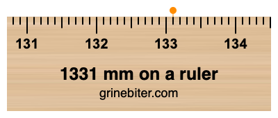 1331 mm on a ruler Where is 1331 millimeters on a ruler