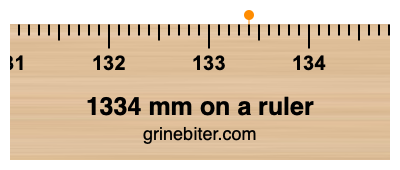 1334 mm on a ruler Where is 1334 millimeters on a ruler