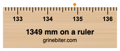 1349 mm on a ruler Where is 1349 millimeters on a ruler