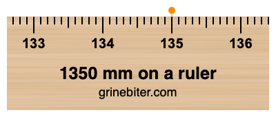 1350 mm on a ruler Where is 1350 millimeters on a ruler