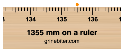 1355 mm on a ruler Where is 1355 millimeters on a ruler