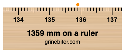 Where is 1359 millimeters on a ruler