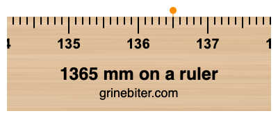 Where is 1365 millimeters on a ruler