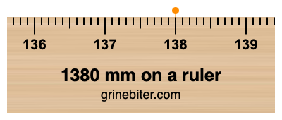 Where is 1380 millimeters on a ruler