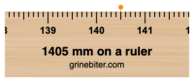 Where is 1405 millimeters on a ruler