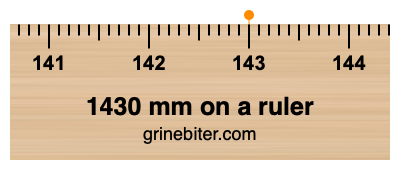 Where is 1430 millimeters on a ruler