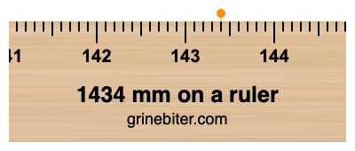 Where is 1434 millimeters on a ruler