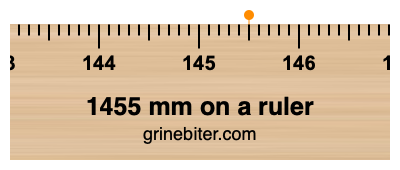 Where is 1455 millimeters on a ruler