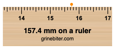 Where is 157.4 millimeters on a ruler