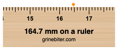 Where is 164.7 millimeters on a ruler