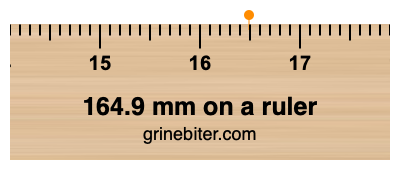 Where is 164.9 millimeters on a ruler