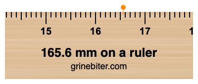 Where is 165.6 millimeters on a ruler