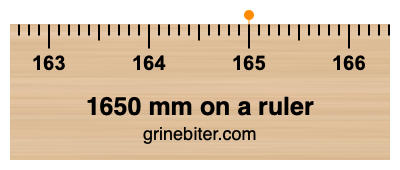 1650 mm on a ruler Where is 1650 millimeters on a ruler