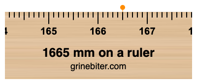 1665 mm on a ruler Where is 1665 millimeters on a ruler