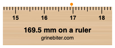 169.5 mm on a ruler Where is 169.5 millimeters on a ruler