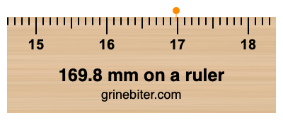 169.8 mm on a ruler Where is 169.8 millimeters on a ruler
