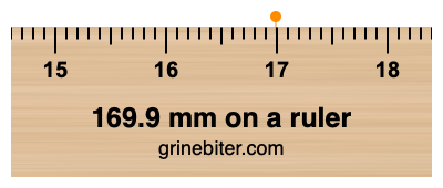 169.9 mm on a ruler Where is 169.9 millimeters on a ruler