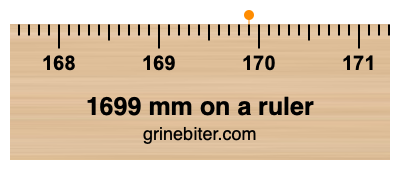 Where is 1699 millimeters on a ruler