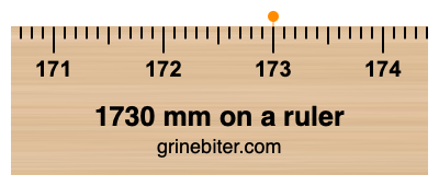 Where is 1730 millimeters on a ruler