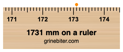 Where is 1731 millimeters on a ruler
