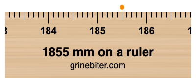 Where is 1855 millimeters on a ruler