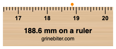 188.6 mm on a ruler Where is 188.6 millimeters on a ruler