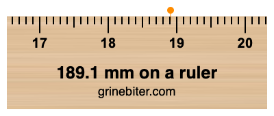 189.1 mm on a ruler Where is 189.1 millimeters on a ruler