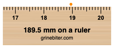 189.5 mm on a ruler Where is 189.5 millimeters on a ruler