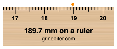 Where is 189.7 millimeters on a ruler