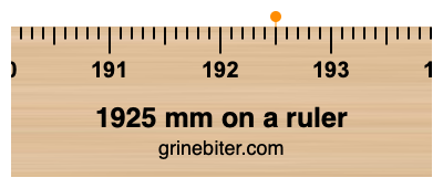 1925 mm on a ruler Where is 1925 millimeters on a ruler