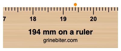 194 mm on a ruler Where is 194 millimeters on a ruler