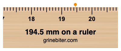 194.5 mm on a ruler Where is 194.5 millimeters on a ruler