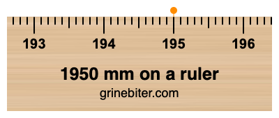 1950 mm on a ruler Where is 1950 millimeters on a ruler