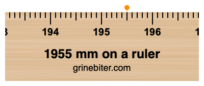 1955 mm on a ruler Where is 1955 millimeters on a ruler