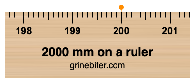Where is 2000 millimeters on a ruler